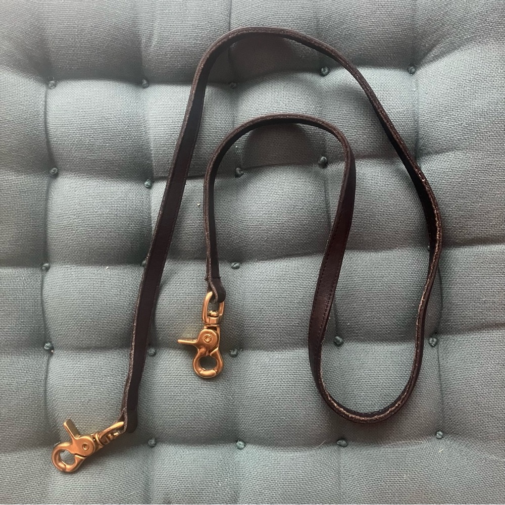 Leather Strap from vtg Coach bag Black w Lobster clasp fixed length